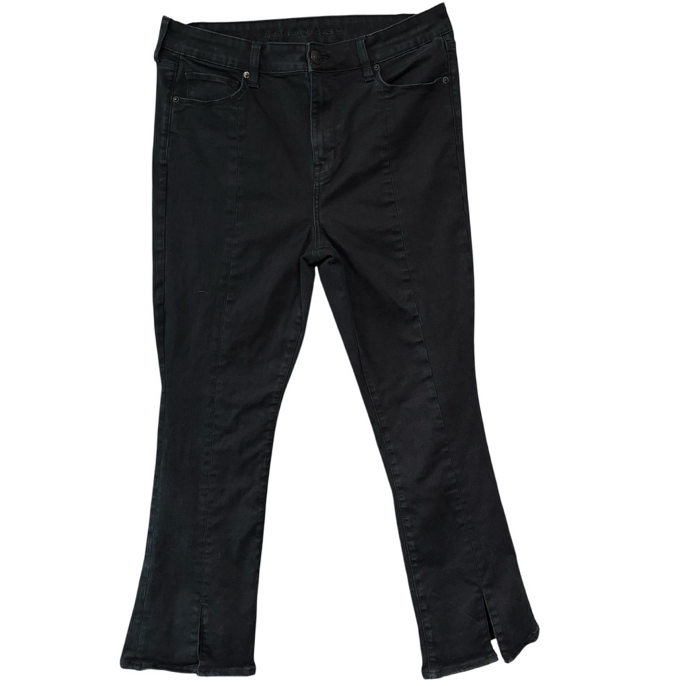 American Eagle Outfitters High Rise Black Flare Jeans Size 16 Short Next Level